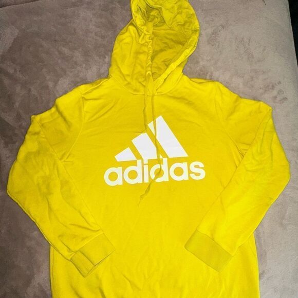 adidas French Terry Hooded Sweatshirt Size Medium - Picture 2 of 10